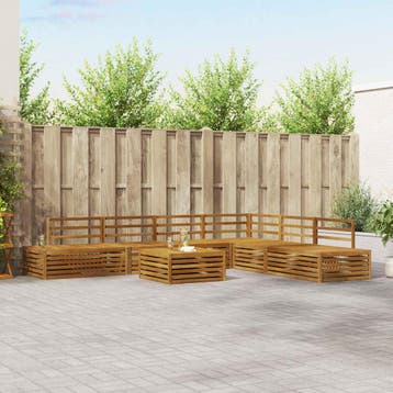 vidaXL Buiten bank set 7 Stuk Naturel Massief Acacia Hout, Verzenden