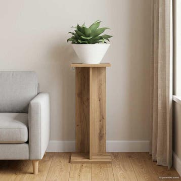 vidaXL Plantenstand Artisanaal eiken 25 x 25,5 x 60,5 cm, Verzenden, Nieuw