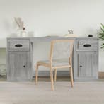 vidaXL Bureau met kast bewerkt hout grijs sonoma, Verzenden, Nieuw