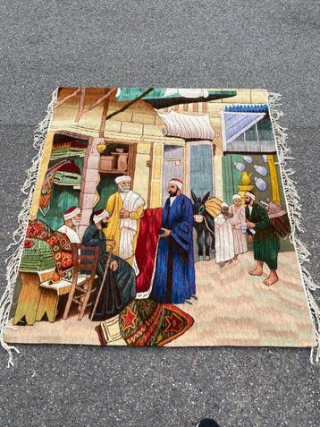 Wandtapijt - 127 cm - 112 cm - Oosterse marktscène