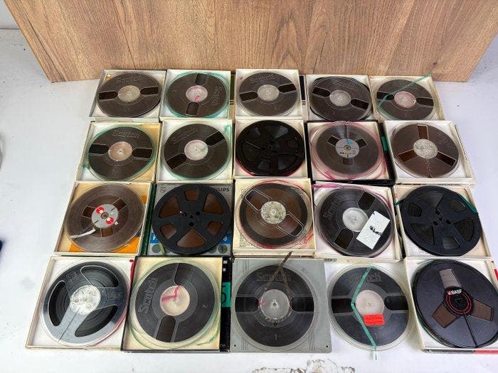TDK, Scotch, etc. 18 CM - Plastic Reels with Tape - Multiple, Audio, Tv en Foto, Radio's