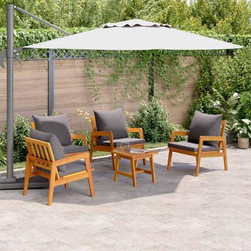 vidaXL Bistroset 5 st Bruin Massief Acacia Hout, Verzenden
