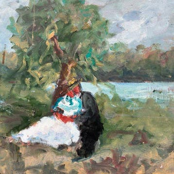 Luciano Faraoni (1928-2020) - Scène champêtre (vendu sans, Antiquités & Art