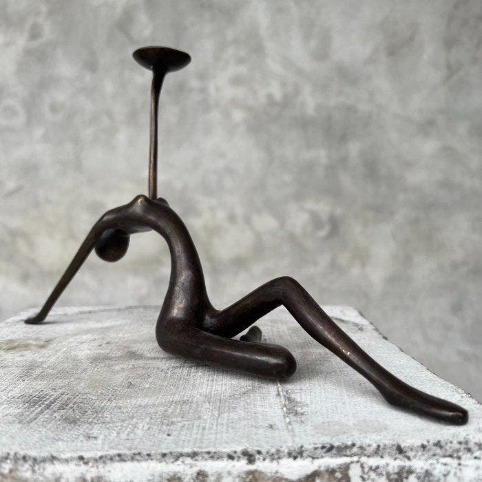 Kaarsenhouder - Brons - Geen reserveprijs, Antiek en Kunst, Kunst | Designobjecten