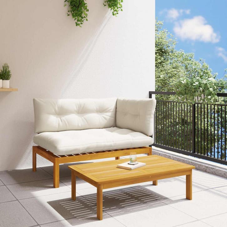 vidaXL 2 Stuk Acaciahout Bruin, Tuin en Terras, Tuinsets en Loungesets, Nieuw, Verzenden