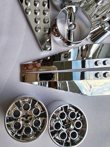 Lego Stenen - Star Wars - Lego custom plated chrome silver -, Nieuw