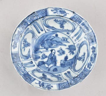 Bol (2) - Two blue and white Kraak Klaptmus shallow bowls -