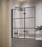 Badwand Berkan 110 x 140 cm Zwart Badscherm Draaibaar 5 mm, Verzenden, Nieuw