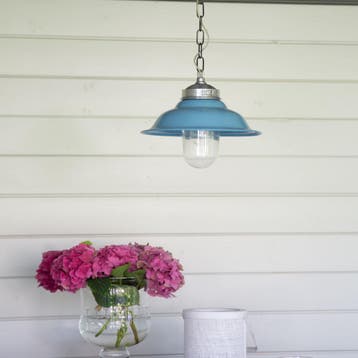 Retro  vintage Porto Fino Blauw Binnenverlichting, Verzenden, Nieuw, Glas, Klassiek