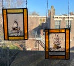 Glas-in-loodraam (2) - second half 20th century, Antiek en Kunst