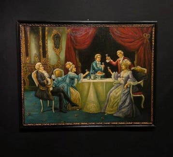 Franse school (XX) - Salotto aristocratico - XL format
