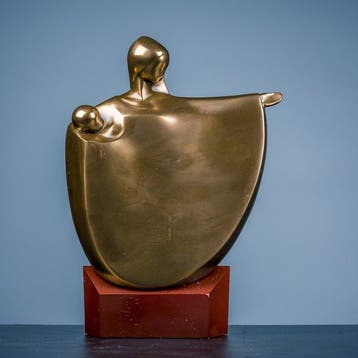 Figuur - Zeven bronskleurige beelden (complete serie) -