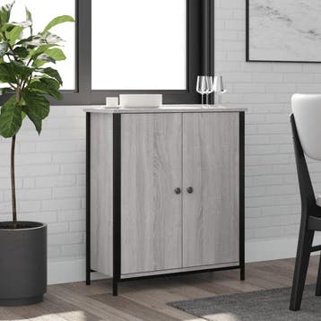vidaXL Dressoir 70x30x80 cm bewerkt hout grijs sonoma, Verzenden
