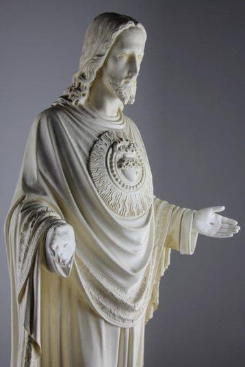 J.P. Maas & Zn - Beeld, 78cm Sacred Heart of Jesus - 78 cm -