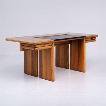 Olivetti - Hans Von Klier - Bureau - Walnoot, Leder