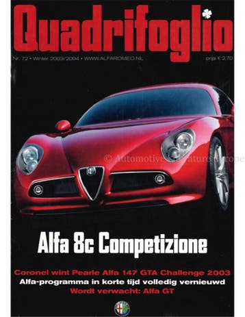 2003/2004 ALFA ROMEO QUADRIFOGLIO MAGAZINE 72 NEDERLANDS, Nieuw