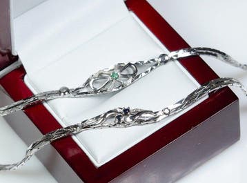 Zonder minimumprijs - 2-delige sieradenset - 835/ 925 zilver, Handtassen en Accessoires