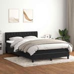 vidaXL Boxspring met matras en LED fluweel zwart 160x210 cm, Verzenden, Nieuw