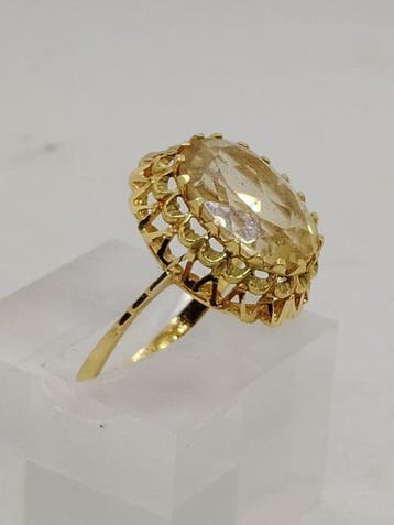Ring - 18 karaat Geel goud Citrien, Nieuw
