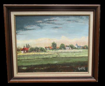 Lisette Heeffer (1942-1998) - Polderlandschap omgeving, Antiek en Kunst
