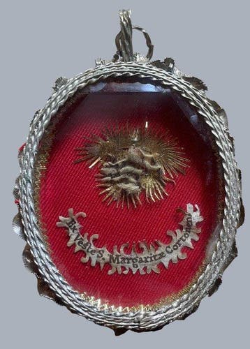 Reliekhouder - Glas, Papier, Textiel - 1750-1800 - Ex Veste