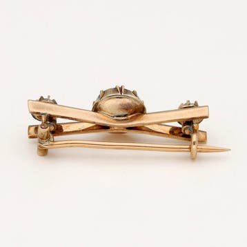 Broche - 14 carats Or jaune, Vers 1880–1900 Diamant