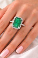 Ring Platina - 4.18ct. tw. Smaragd - Diamant, Handtassen en Accessoires, Ringen, Nieuw