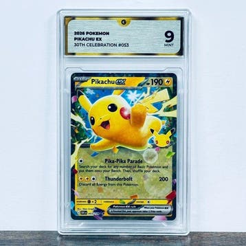 Pokémon Graded card - Pikachu ex 053 - 30th Anniversary –