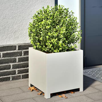 vidaXL Plantenbak 40x40x40 cm staal wit, Verzenden