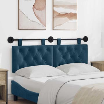vidaXL Hangend hoofdbord Blauw Fluweel, Huis en Inrichting, Verzenden, Nieuw