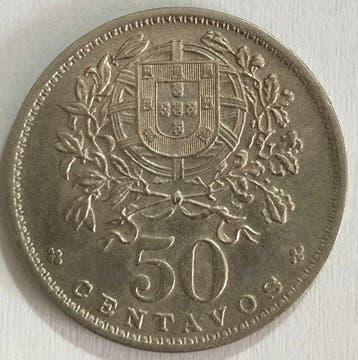 Portugal. Republic. 50 centavos -1938