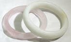 2 Minerale armbanden: Rozenkwarts en nefrietjade -