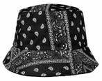 Bucket Hat Hoedje – Paisley Patroon – One Size – Zwart, Nieuw