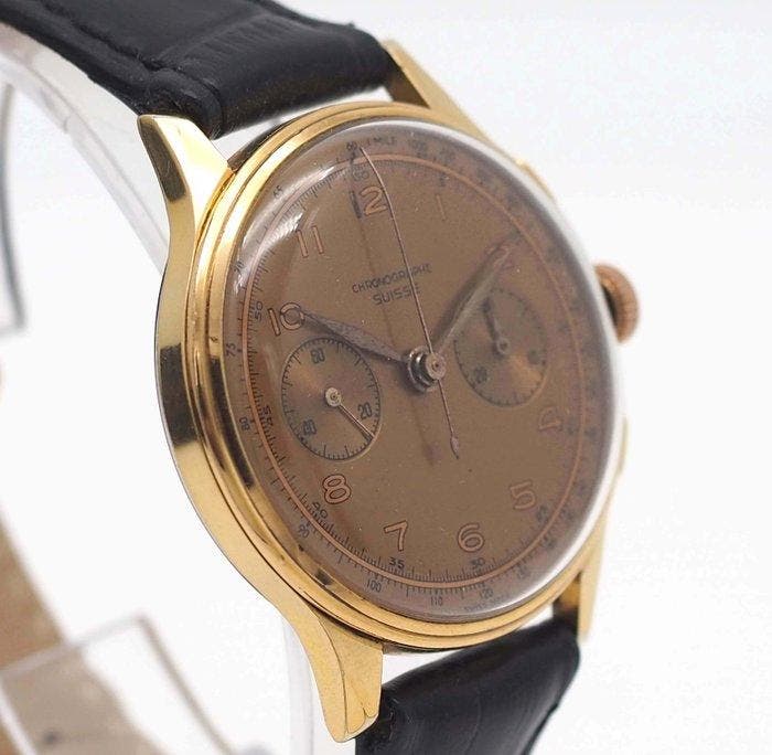 Chronographe Suisse - chrono bicompax - Zonder minimumprijs, Handtassen en Accessoires, Horloges | Heren