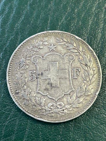 Zwitserland. 5 Francs 1892 (Zonder minimumprijs), Postzegels en Munten