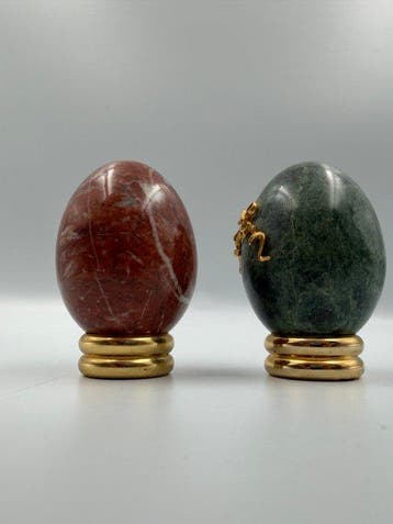 Themacollectie - Lot de 2 œufs de collection - Œuf en, Antiquités & Art