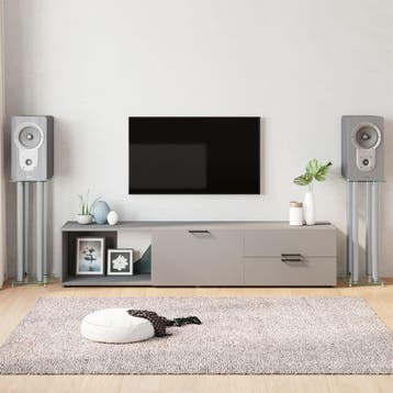 vidaXL Luidsprekerstandaards 2 st 4 pijlers gehard glas, Verzenden, Nieuw