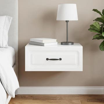 vidaXL Muurbevestigde Nachttafel Hoogglans Wit 49 x 34,5 x, Verzenden, Nieuw