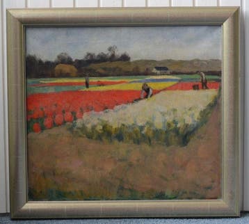 J.A. Hesterman (1877-1955) - Tulpenvelden in de Bollenstreek