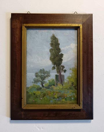 Emilio Sommariva (1883-1956) - Cipresso e Ulivi presso il