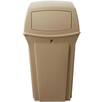 Afvalbak | RANGER | Kunststof | Beige | 132.5L | Duwdeksel, Verzenden