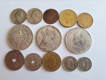 Wereld. Collection of coins incl. restrikes/replicas (Zonder