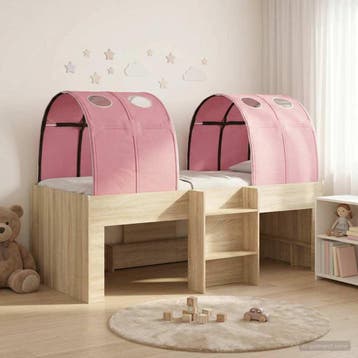 vidaXL Bed met Tunnel 4 st Sonoma en Roze Bewerkt hout, Huis en Inrichting, Slaapkamer | Bedden, Verzenden, Nieuw