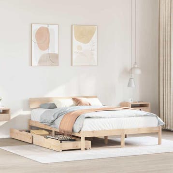 vidaXL Bedframe zonder matras massief grenenhout 120x190 cm, Verzenden