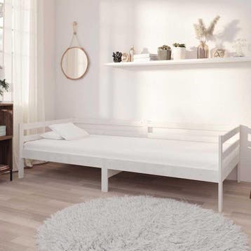 vidaXL Slaapbank massief grenenhout wit 90x200 cm, Verzenden