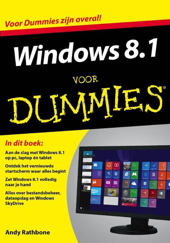 Windows 8.1 voor Dummies 9789045350332 Andy Rathbone, Boeken, Informatica en Computer, Zo goed als nieuw, Verzenden