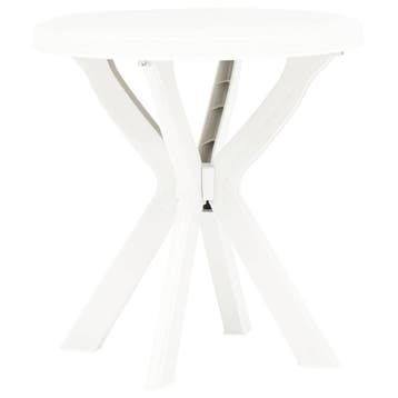 vidaXL Bistrotafel Ø70 cm kunststof wit, Verzenden, Nieuw