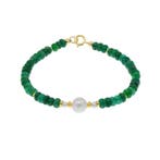 Zonder minimumprijs - Armband - 18 karaat Geel goud Parel -, Handtassen en Accessoires, Armbanden, Nieuw