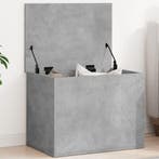 vidaXL Opbergbox 60x42x46 cm bewerkt hout betongrijs, Verzenden, Nieuw
