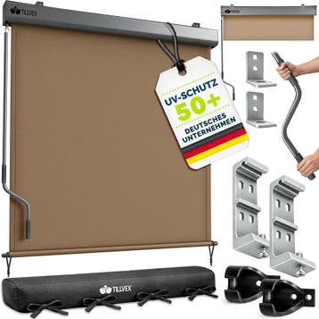 Klemluifel - Balkon luifel - Verticale luifel - 140x250 cm -, Verzenden